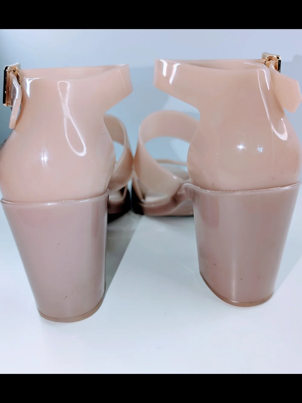 Melissa Model Strappy Block Heel Sandal Light Pink Jelly Woman's Size 7